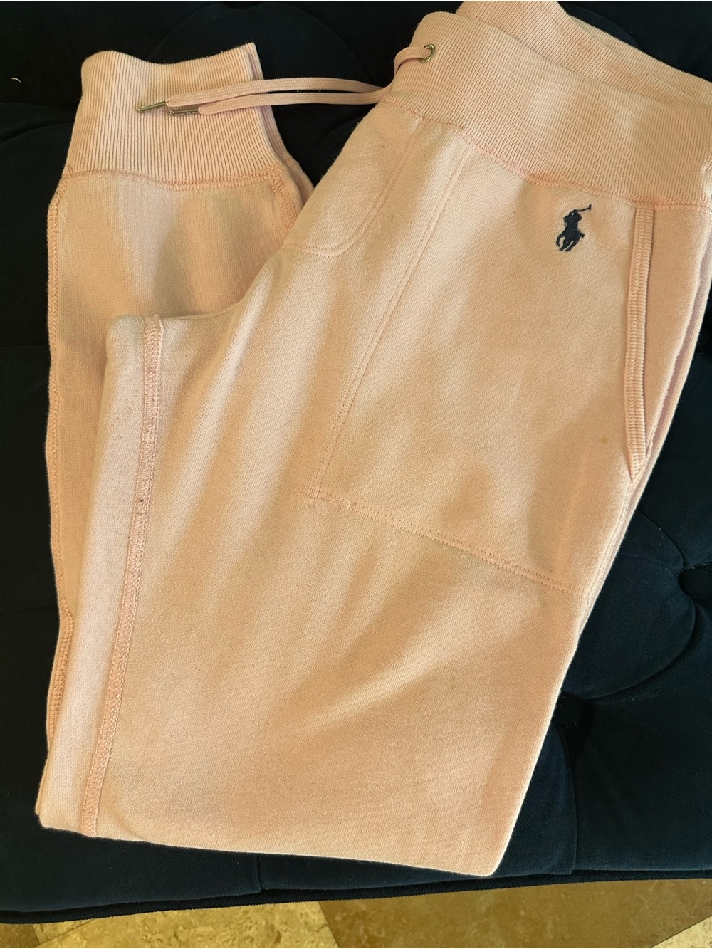 Ralph Lauren Light Pink Fleece Jogger Sweatpants - Picture 2 of 10